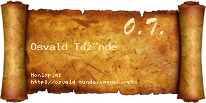 Osvald Tünde névjegykártya